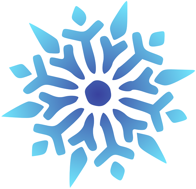 Stylized snowflake in shades of blue