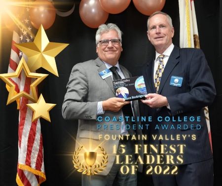 Banner congratulating President Vince Rodriguez.