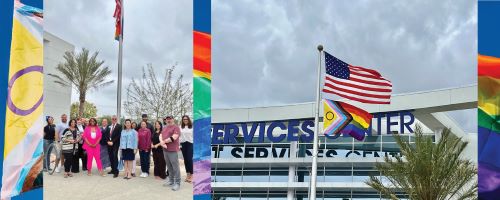 Raising of the progress prode flag at Coastline College