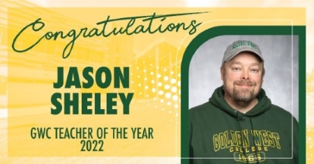 Professor Jason Sheley Teacher of the Year banner