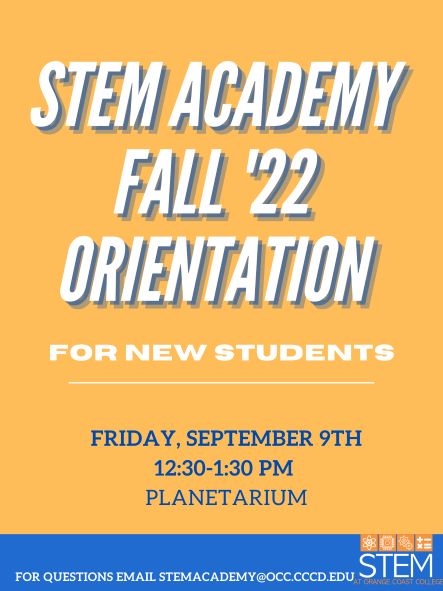 OCC STEM Orientation banner