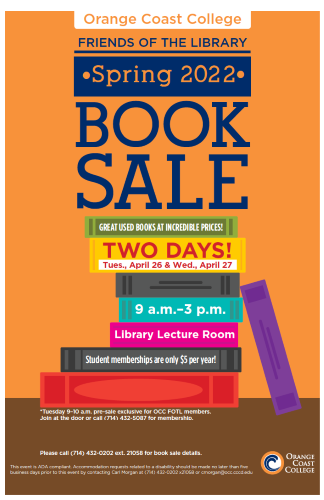 OCC book sale poster.