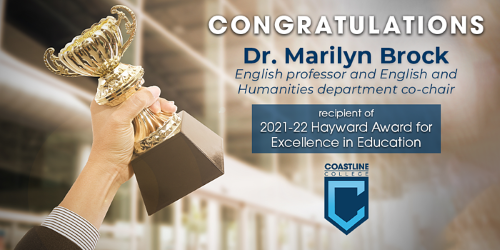 Banner congratulating Marilyn Brock.